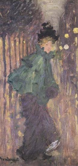 Maurice Prendergast Lady on the Boulevard France oil painting art